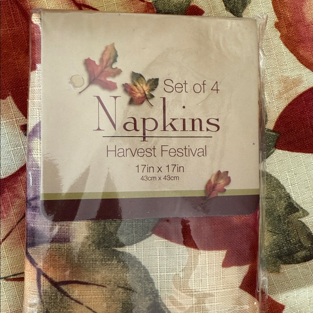 Harvest Festival Pattern Napkins - Set of 4 - Picture 3 of 5